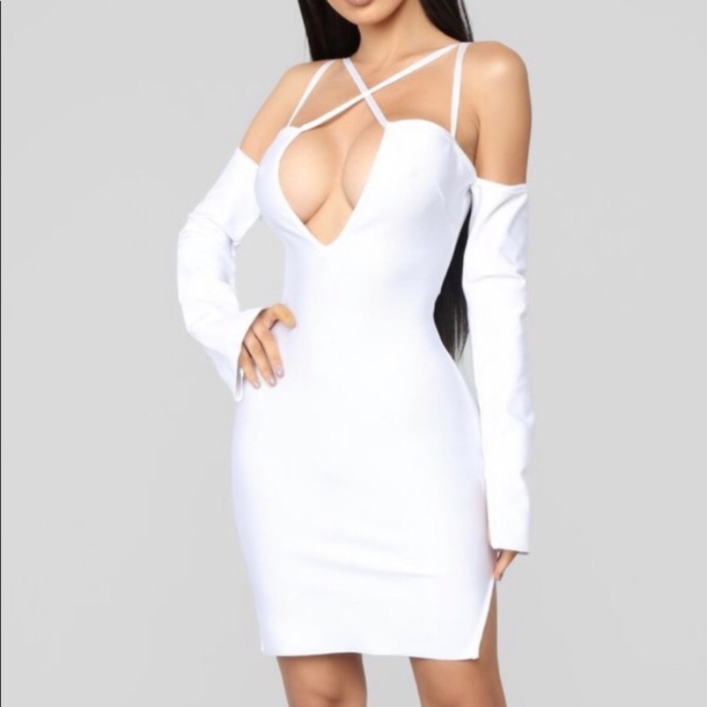 White bandage dress